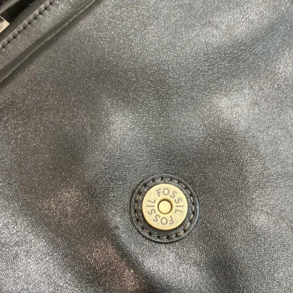 Fossil Kayden Black Leather Crossbody Bag SBG1324001 (M)